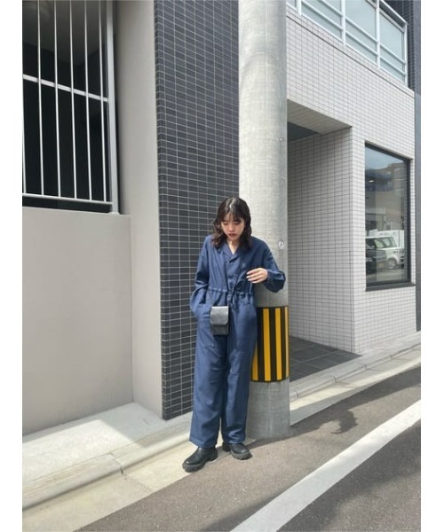 MOUSSY（マウジー）の「OPEN COLLAR ジャンプスーツ（つなぎ