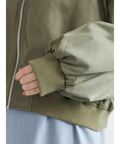 Green Parks(グリーンパークス)の「・ELENCARE DUE ショートMA-1(ブルゾン・レディース・ブラック/カーキ・FREE)」の12枚目の写真
