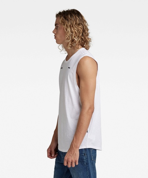 G-STAR（ジースター）の「LASH TANK TOP/タンクトップ/ノースリーブ（タンクトップ・メンズ・ホワイト/ダークブラック・SMALL/MEDIUM/LARGE）」の3枚目の写真