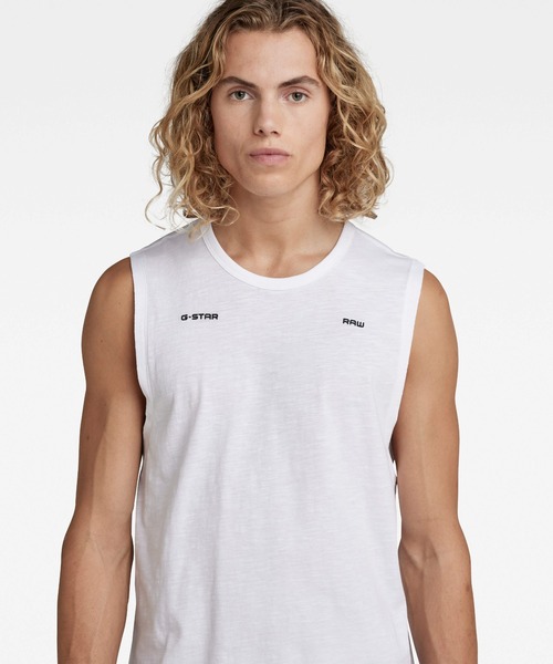 G-STAR（ジースター）の「LASH TANK TOP/タンクトップ/ノースリーブ（タンクトップ・メンズ・ホワイト/ダークブラック・SMALL/MEDIUM/LARGE）」の5枚目の写真