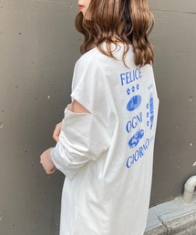 one after another NICE CLAUP | 肩あきバックプリントTee(Tシャツ/カットソー)