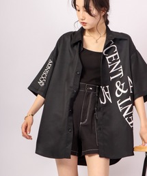 とろみガールズフォト半袖ルーズシャツ