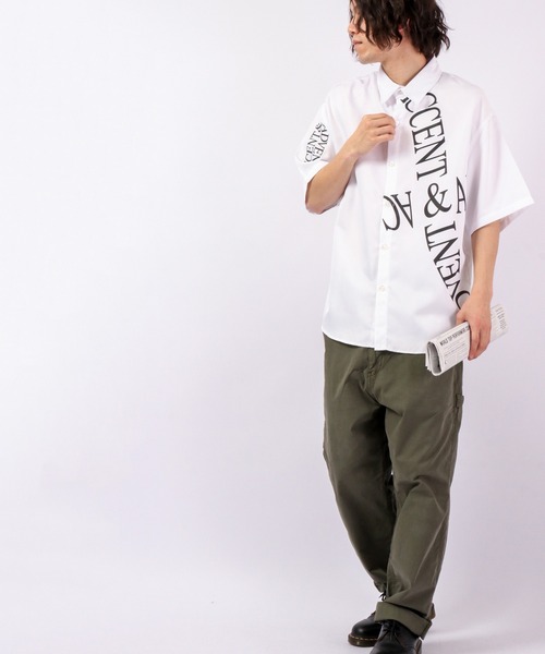 A.T,C in the attic homme（エーティーシーインジアティックオム）の「とろみガールズフォト半袖ルーズシャツ（シャツ/ブラウス・メンズ・ホワイト/ベージュ/ホワイト系その他/ブラック系その他/ブラック・M/L）」の21枚目の写真