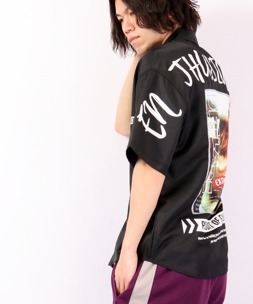 A.T,C in the attic homme（エーティーシーインジアティックオム）の「とろみガールズフォト半袖ルーズシャツ（シャツ/ブラウス・メンズ・ホワイト/ベージュ/ホワイト系その他/ブラック系その他/ブラック・M/L）」の19枚目の写真