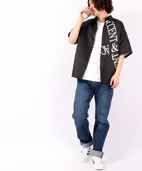 A.T,C in the attic homme（エーティーシーインジアティックオム）の「とろみガールズフォト半袖ルーズシャツ（シャツ/ブラウス・メンズ・ホワイト/ベージュ/ホワイト系その他/ブラック系その他/ブラック・M/L）」の13枚目の写真