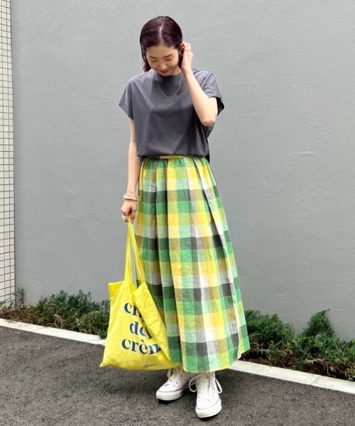 Doux archives（ドゥアルシーヴ）の「［ｗｅｂ限定］マルチ’ギンガムチェックカラースカート（スカート・レディース・グレー/ブルー/グリーン・FREE）」の7枚目の写真