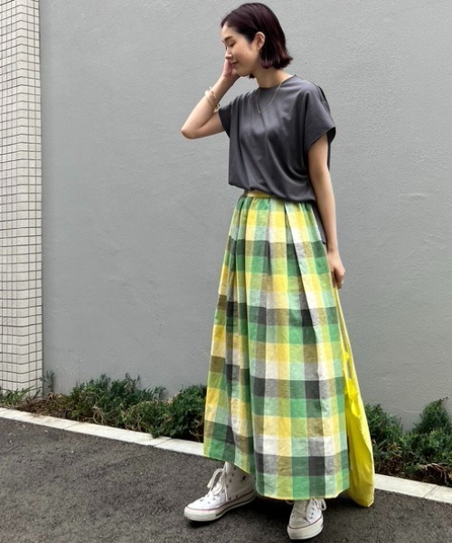 Doux archives（ドゥアルシーヴ）の「［ｗｅｂ限定］マルチ’ギンガムチェックカラースカート（スカート・レディース・グレー/ブルー/グリーン・FREE）」の8枚目の写真