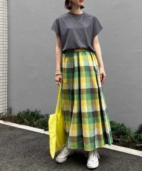 Doux archives（ドゥアルシーヴ）の「［ｗｅｂ限定］マルチ’ギンガムチェックカラースカート（スカート・レディース・グレー/ブルー/グリーン・FREE）」の9枚目の写真