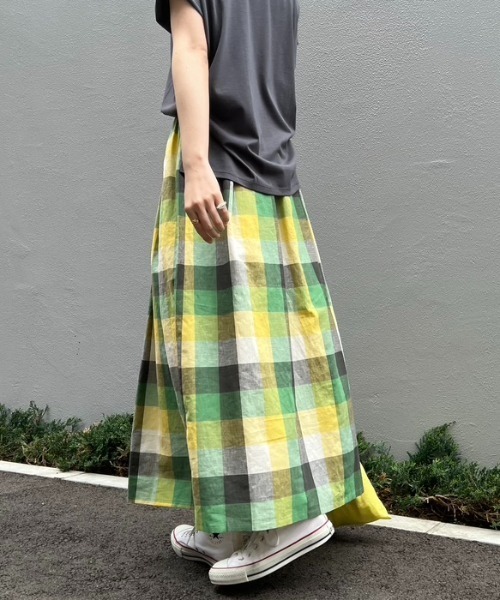 Doux archives（ドゥアルシーヴ）の「［ｗｅｂ限定］マルチ’ギンガムチェックカラースカート（スカート・レディース・グレー/ブルー/グリーン・FREE）」の13枚目の写真