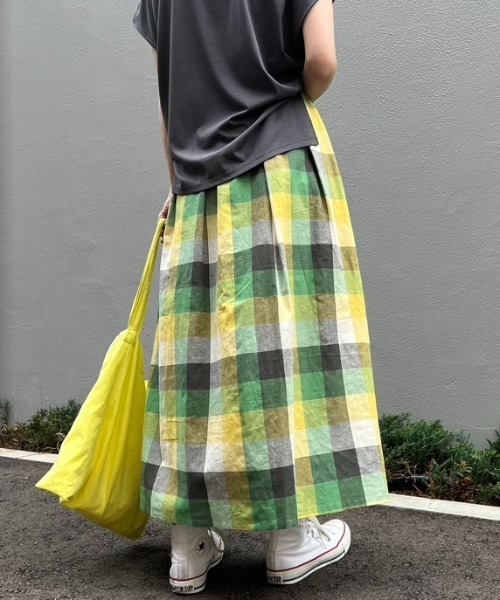Doux archives（ドゥアルシーヴ）の「［ｗｅｂ限定］マルチ’ギンガムチェックカラースカート（スカート・レディース・グレー/ブルー/グリーン・FREE）」の11枚目の写真