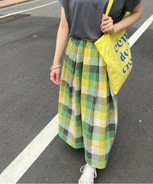 Doux archives（ドゥアルシーヴ）の「［ｗｅｂ限定］マルチ’ギンガムチェックカラースカート（スカート・レディース・グレー/ブルー/グリーン・FREE）」の12枚目の写真