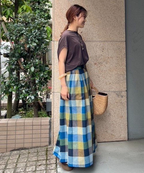 Doux archives（ドゥアルシーヴ）の「［ｗｅｂ限定］マルチ’ギンガムチェックカラースカート（スカート・レディース・グレー/ブルー/グリーン・FREE）」の18枚目の写真