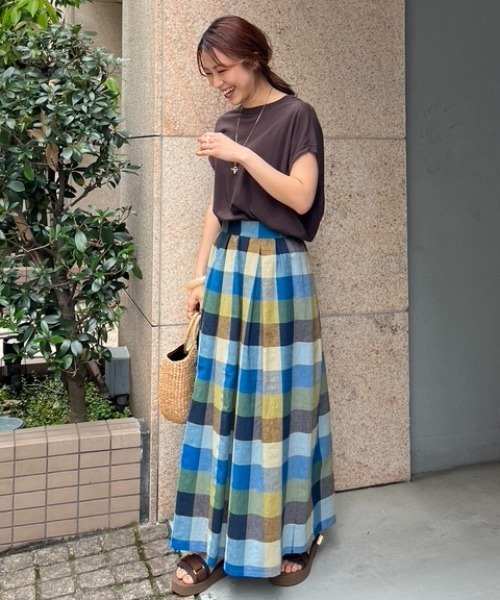 セール】［web限定］マルチ'ギンガムチェックカラースカート