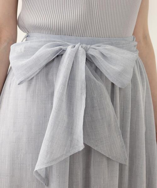 couture brooch（クチュールブローチ）の「◆洗える/リネンライク/セットアップ可能　ティアードスカート（スカート・レディース・グレー/サックスブルー/ブラウン系その他・40/38/42/36）」の5枚目の写真