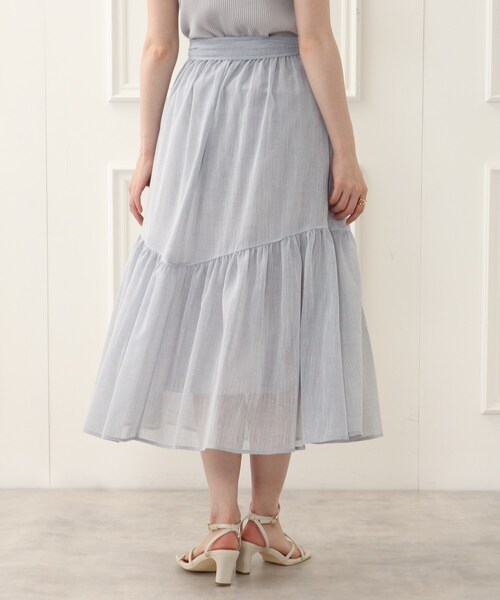 couture brooch（クチュールブローチ）の「◆洗える/リネンライク/セットアップ可能　ティアードスカート（スカート・レディース・グレー/サックスブルー/ブラウン系その他・40/38/42/36）」の8枚目の写真
