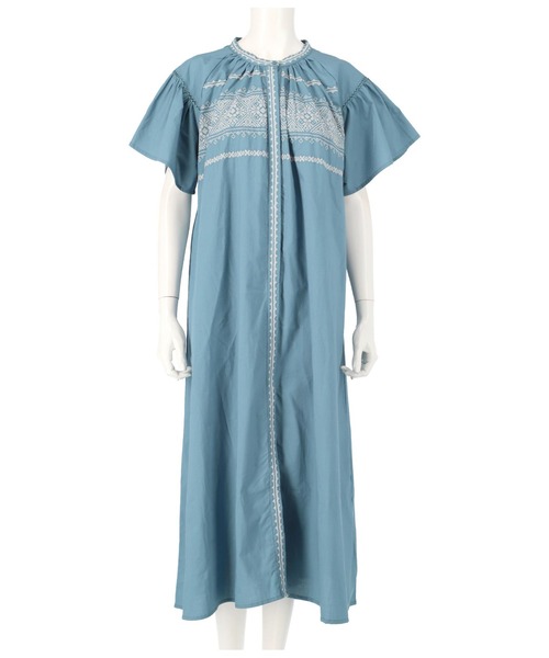 CHILLE（チル）の「クロスステッチ刺繍ワンピース（ワンピース・レディース・ライトブルー/ブラック・FREE）」の16枚目の写真