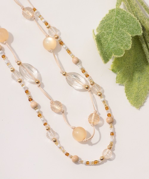 チチカカ（チチカカ）の「2連ボールネックレス（ネックレス・レディース・ホワイト/ブルー・FREE）」の2枚目の写真