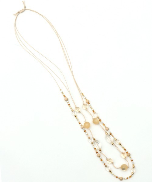 チチカカ（チチカカ）の「2連ボールネックレス（ネックレス・レディース・ホワイト/ブルー・FREE）」の4枚目の写真