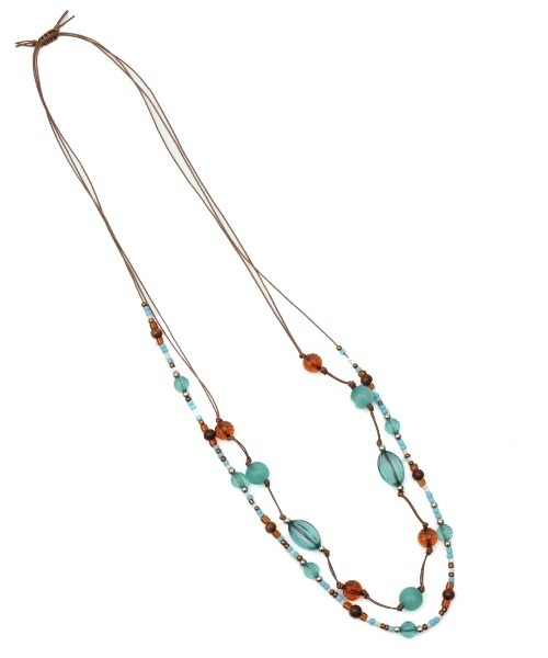 チチカカ（チチカカ）の「2連ボールネックレス（ネックレス・レディース・ホワイト/ブルー・FREE）」の5枚目の写真