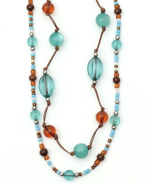 チチカカ（チチカカ）の「2連ボールネックレス（ネックレス・レディース・ホワイト/ブルー・FREE）」の7枚目の写真