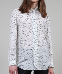 GalaabenD | ペイントドット柄 ボウカラー リボンシャツ(シャツ/ブラウス)