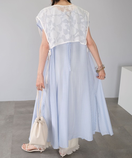 ＡＮＤＪ（アンドジェイ）の「花柄ドビーシフォン2WAYビスチェ（ベスト・レディース・オフホワイト/ブラック・M）」の12枚目の写真