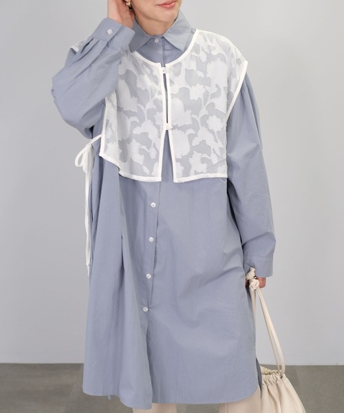 ＡＮＤＪ（アンドジェイ）の「花柄ドビーシフォン2WAYビスチェ（ベスト・レディース・オフホワイト/ブラック・M）」の15枚目の写真