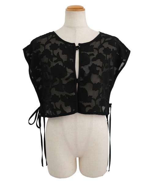 ＡＮＤＪ（アンドジェイ）の「花柄ドビーシフォン2WAYビスチェ（ベスト・レディース・オフホワイト/ブラック・M）」の17枚目の写真