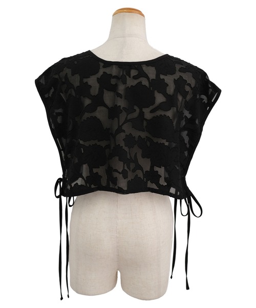 ＡＮＤＪ（アンドジェイ）の「花柄ドビーシフォン2WAYビスチェ（ベスト・レディース・オフホワイト/ブラック・M）」の19枚目の写真