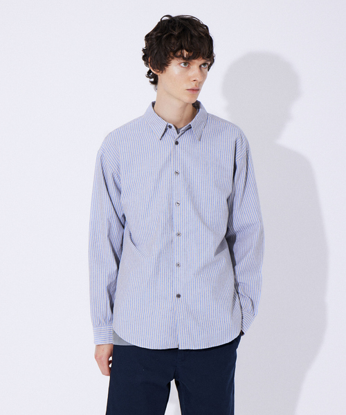 ABAHOUSE GRAY（アバハウスグレイ）の「コットン リネン ビッグシルエット 長袖 シャツ（シャツ/ブラウス・メンズ・モカ/ホワイト/ベージュ/ブルー/グリーン/オレンジ系その他・50/46/48）」の4枚目の写真