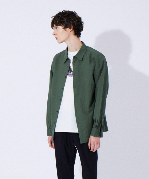 ABAHOUSE GRAY（アバハウスグレイ）の「コットン リネン ビッグシルエット 長袖 シャツ（シャツ/ブラウス・メンズ・モカ/ホワイト/ベージュ/ブルー/グリーン/オレンジ系その他・50/46/48）」の5枚目の写真