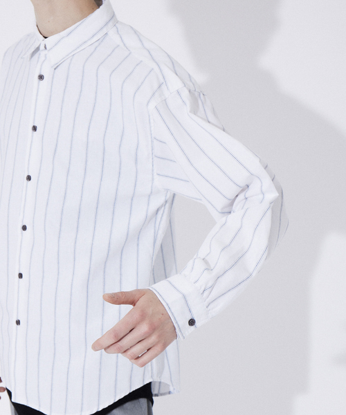 ABAHOUSE GRAY（アバハウスグレイ）の「コットン リネン ビッグシルエット 長袖 シャツ（シャツ/ブラウス・メンズ・モカ/ホワイト/ベージュ/ブルー/グリーン/オレンジ系その他・50/46/48）」の18枚目の写真