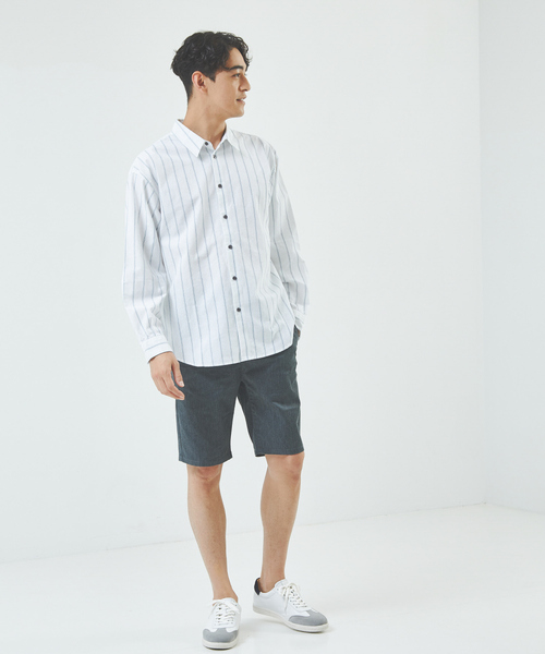 ABAHOUSE GRAY（アバハウスグレイ）の「コットン リネン ビッグシルエット 長袖 シャツ（シャツ/ブラウス・メンズ・モカ/ホワイト/ベージュ/ブルー/グリーン/オレンジ系その他・50/46/48）」の12枚目の写真