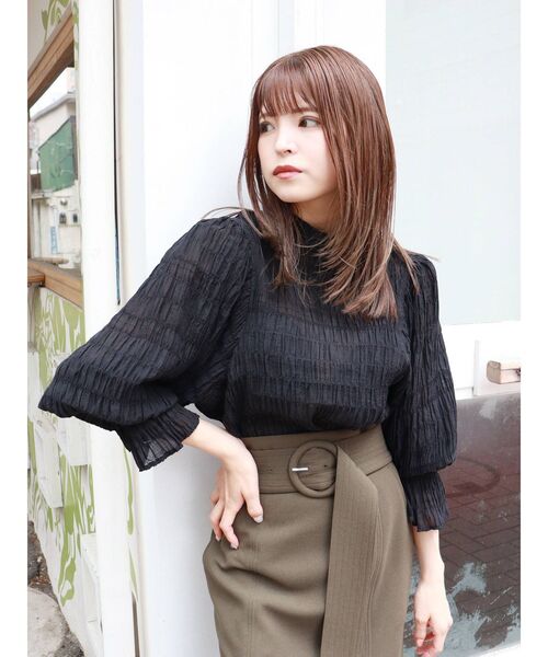 MURUA（ムルーア）の「ワッシャーボリュームブラウス（シャツ/ブラウス・レディース・ブラック/マスタード/アイボリー・FREE）」の16枚目の写真