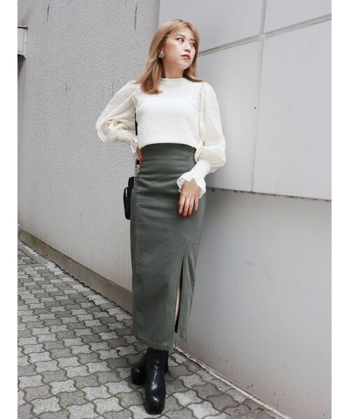 MURUA（ムルーア）の「ワッシャーボリュームブラウス（シャツ/ブラウス・レディース・ブラック/マスタード/アイボリー・FREE）」の14枚目の写真