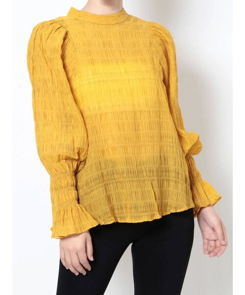 MURUA（ムルーア）の「ワッシャーボリュームブラウス（シャツ/ブラウス・レディース・ブラック/マスタード/アイボリー・FREE）」の8枚目の写真