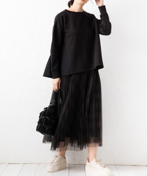 aunt lily（アントリリー）の「異素材切替ラウンドネックプルオーバー（その他トップス・レディース・ブラック/グレー/ブラウン・LL/L/M/3L）」の13枚目の写真