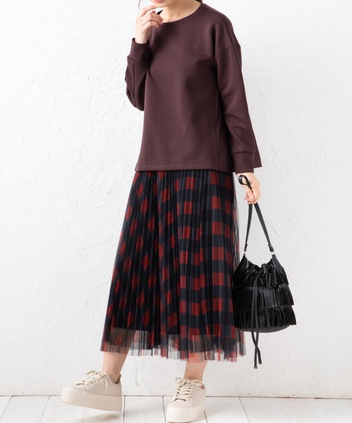 aunt lily（アントリリー）の「異素材切替ラウンドネックプルオーバー（その他トップス・レディース・ブラック/グレー/ブラウン・LL/L/M/3L）」の18枚目の写真