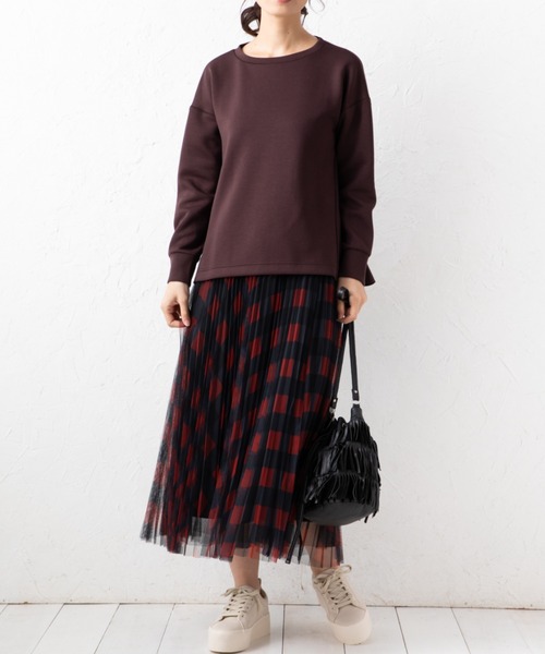 aunt lily（アントリリー）の「異素材切替ラウンドネックプルオーバー（その他トップス・レディース・ブラック/グレー/ブラウン・LL/L/M/3L）」の19枚目の写真