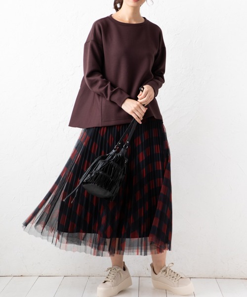 aunt lily（アントリリー）の「異素材切替ラウンドネックプルオーバー（その他トップス・レディース・ブラック/グレー/ブラウン・LL/L/M/3L）」の21枚目の写真