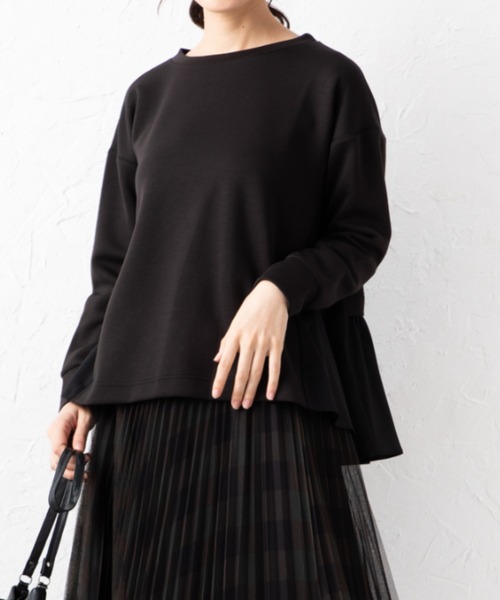 aunt lily（アントリリー）の「異素材切替ラウンドネックプルオーバー（その他トップス・レディース・ブラック/グレー/ブラウン・LL/L/M/3L）」の11枚目の写真