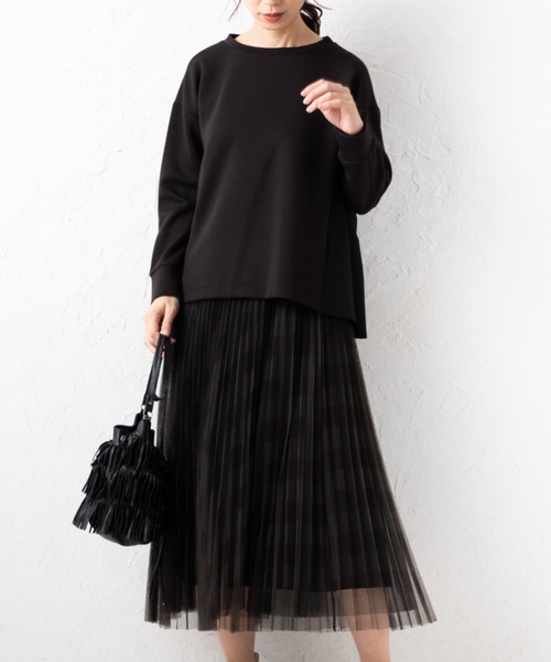 aunt lily（アントリリー）の「異素材切替ラウンドネックプルオーバー（その他トップス・レディース・ブラック/グレー/ブラウン・LL/L/M/3L）」の12枚目の写真