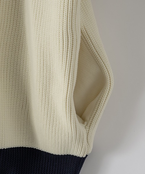 DOOPZ(ドープス)の「オーバーサイズVネックニット(ニット/セーター・メンズ・チャコールグレー/ホワイト・SMALL/MEDIUM/LARGE)」の7枚目の写真