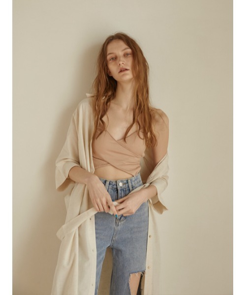 AMAIL（アマイル）の「Cross cami（キャミソール・レディース・ブラック/ベージュ/ホワイト・FREE）」の5枚目の写真