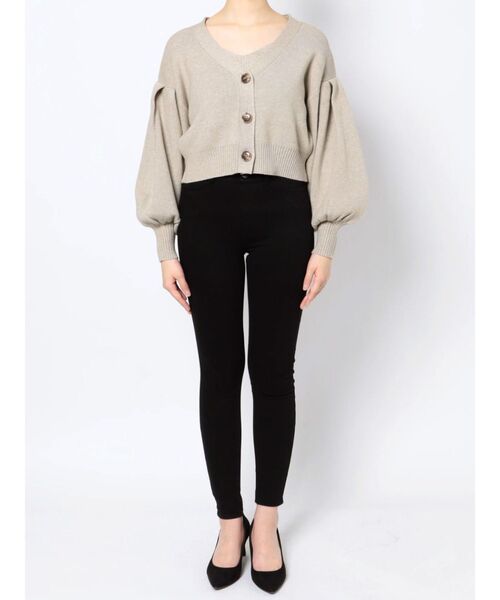 MURUA（ムルーア）の「ボリュームスリーブカーデ×キャミSET【セットアイテム】【2way】（カーディガン/ボレロ・レディース・アイボリー/ブラック/グリーン・FREE）」の15枚目の写真