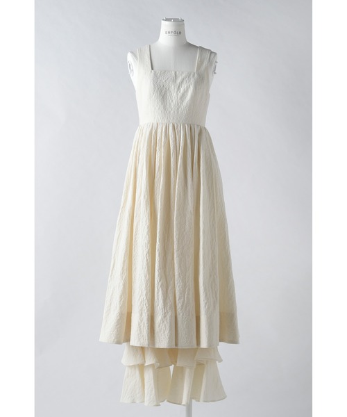 ENFOLD(エンフォルド)の「Crumple Cotton フリルパンツ×ドレス(ワンピース・レディース・アイボリー/ブラック・38/36)」の15枚目の写真