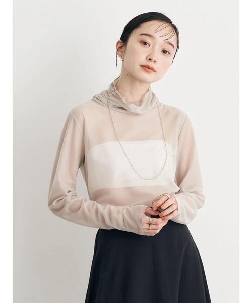 earth music&ecology（アースミュージックアンドエコロジー）の「シアーハイネックプルオーバー（その他トップス・レディース・ベージュ/サックスブルー/グリーン系その他3/オレンジ・M/S）」の5枚目の写真