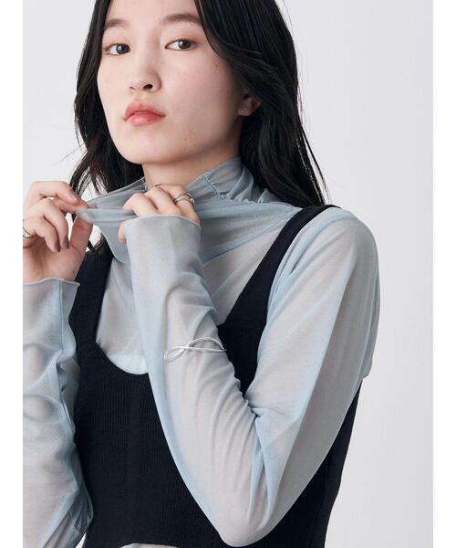 earth music&ecology（アースミュージックアンドエコロジー）の「シアーハイネックプルオーバー（その他トップス・レディース・ベージュ/サックスブルー/グリーン系その他3/オレンジ・M/S）」の16枚目の写真