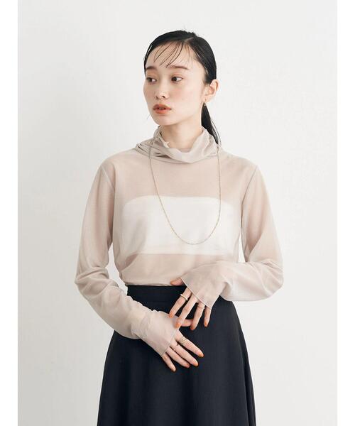 earth music&ecology（アースミュージックアンドエコロジー）の「シアーハイネックプルオーバー（その他トップス・レディース・ベージュ/サックスブルー/グリーン系その他3/オレンジ・M/S）」の6枚目の写真