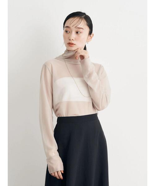 earth music&ecology（アースミュージックアンドエコロジー）の「シアーハイネックプルオーバー（その他トップス・レディース・ベージュ/サックスブルー/グリーン系その他3/オレンジ・M/S）」の7枚目の写真